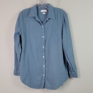 Aritzia Little Moon sail shirt organic cotton blue button down xs